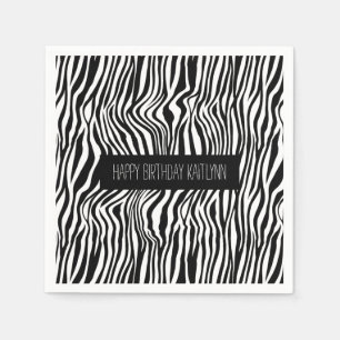 Schwarzweiß-Zebra Serviette