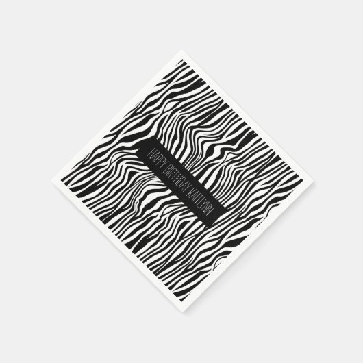 Schwarzweiß-Zebra Serviette (Ecke)
