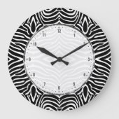 Schwarzweiss-Zebra-Streifen Große Wanduhr (Vorderseite)