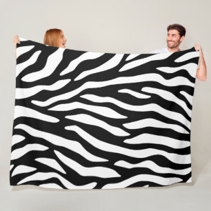 Schwarzweiß-Zebradruck Fleecedecke