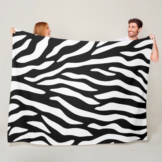 Schwarzweiß-Zebradruck Fleecedecke (Beispiel)
