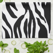 Schwarzweiss-Zebradruck Geschirrtuch (Gefaltet)