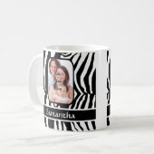 Schwarzweiss-Zebradruck Kaffeetasse (Vorderseite Links)