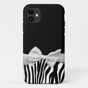 Schwarzweiss-Zebrastreifen und weißes Band iPhone 11 Hülle