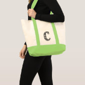 Schwarzweiß-Zickzack "C"-Monogramm-Totbeutel Tragetasche (Vorderseite (Produkt))