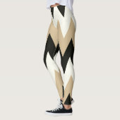 Schwarzweiss-Zickzack Leggings (Links)