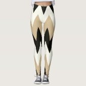 Schwarzweiss-Zickzack Leggings (Vorderseite)