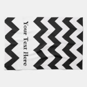 Schwarzweiß Zickzack mit anpassbarem Text Handtuch (Horizontal)