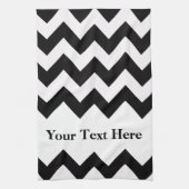 Schwarzweiß Zickzack mit anpassbarem Text Handtuch (Vertikal)