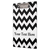 Schwarzweiß Zickzack mit anpassbarem Text Klemmbrett (Links)