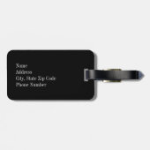 Schwarzweiss-Zickzack mit korallenrotem Monogramm Gepäckanhänger (Rückseite horizontal)