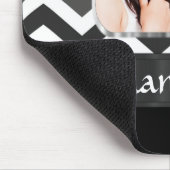 Schwarzweiß Zickzack Mousepad (Ecke)