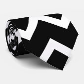 Schwarzweiss-Zickzack-Muster Krawatte (Gerollt)