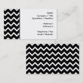 Schwarzweiss-Zickzack-Muster Visitenkarte (Vorne/Hinten)