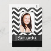 Schwarzweiß Zickzack Postkarte (Vorne/Hinten)