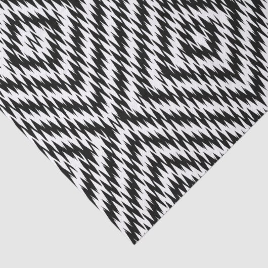 Schwarzweiss-Zickzack Seidenpapier (Detail)
