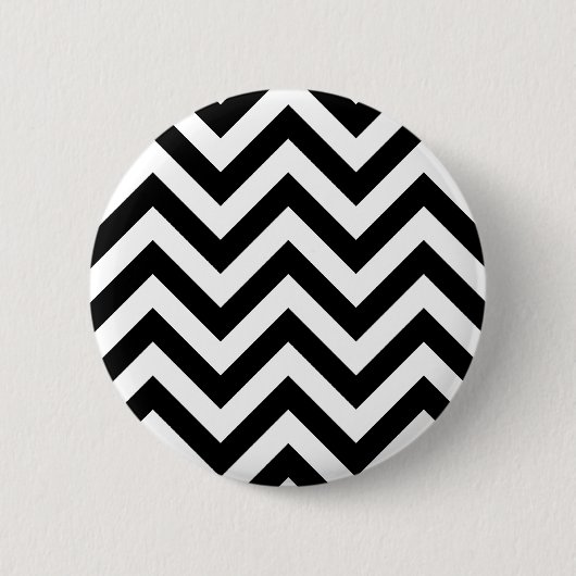 Schwarzweiss-Zickzack-Sparren-Muster Button (Vorderseite)
