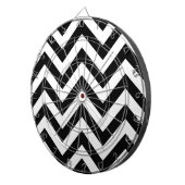 Schwarzweiss-Zickzack-Sparren-Muster Dartscheibe (Vorderseite rechts)