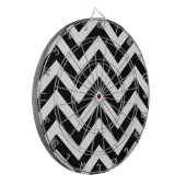 Schwarzweiss-Zickzack-Sparren-Muster Dartscheibe (Vorderseite Links)