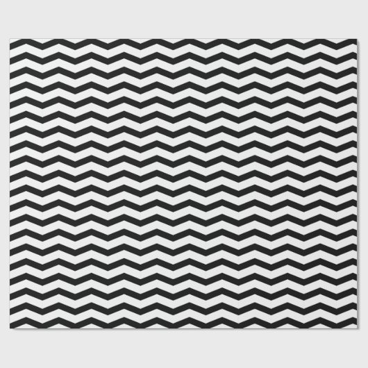 Schwarzweiß-Zickzack Zickzack-Muster Weihnachten Geschenkpapier (Flach)