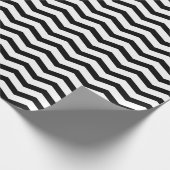 Schwarzweiß-Zickzack Zickzack-Muster Weihnachten Geschenkpapier (Ecke)