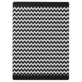 Schwarzweiß-Zickzack Zigzag-Muster Klemmbrett (Rückseite)