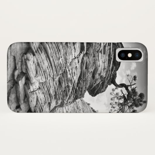 Schwarzweiss-Zion Kunst-Bonsais-Baum Case-Mate iPhone Hülle (Rückseite (Horizontal))