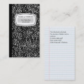 Schwarzweiss-Zusammensetzungsbuch Visitenkarte (Vorne/Hinten)