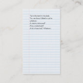 Schwarzweiss-Zusammensetzungsbuch Visitenkarte (Rückseite)