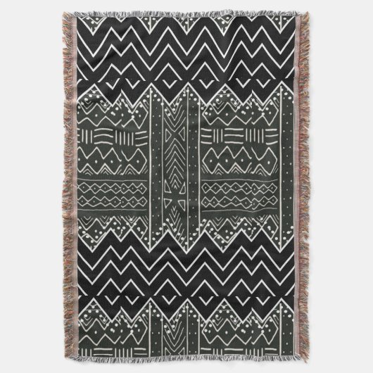 Schwarzweißafrikanisches Muster Decke (Vorderseite Vertikal)
