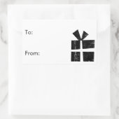 Schwarzweißanhänger Rechteckiger Aufkleber (Tasche)