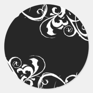Schwarzweißaufkleber Runder Aufkleber