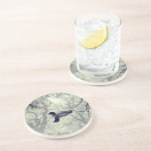 Schwarzweißballon auf dem See-Sandstein Getränkeuntersetzer (Seite)