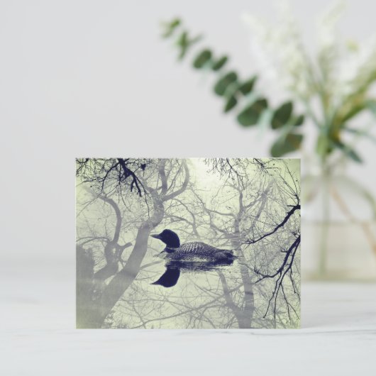 Schwarzweißballon auf der Postkarte des Sees (Stehend Vorderseite)