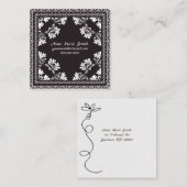 Schwarzweißbandmuster Quadratische Visitenkarte (Vorne/Hinten)