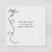 Schwarzweißbandmuster Quadratische Visitenkarte (Rückseite)