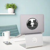 Schwarzweißbären Aufkleber (Laptop auf Schreibtisch)