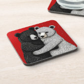 Schwarzweißbären Getränkeuntersetzer (Linke Seite)