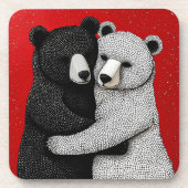 Schwarzweißbären Getränkeuntersetzer (Vorderseite)