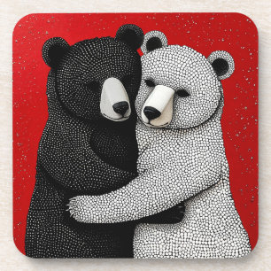Schwarzweißbären Getränkeuntersetzer
