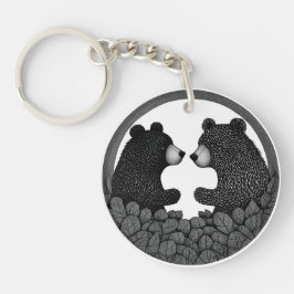 Schwarzweißbären Schlüsselanhänger
