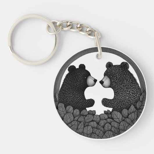 Schwarzweißbären Schlüsselanhänger (Vorderseite)