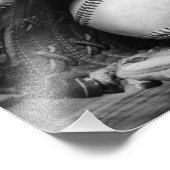 Schwarzweißbaseball Fotodruck (Ecke)