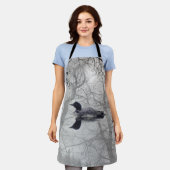 Schwarzweißbäume auf einer Schürze (Getragen)