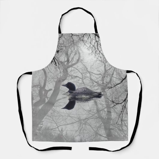 Schwarzweißbäume auf einer Schürze (Vorderseite)