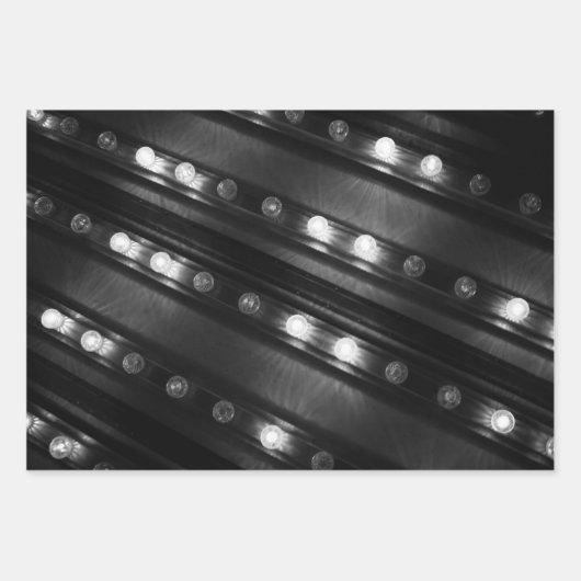 Schwarzweißbeleuchtung Geschenkpapier Set (Vorderseite)