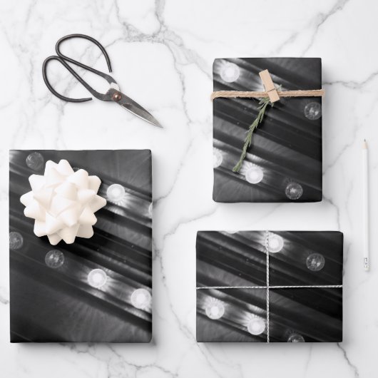 Schwarzweißbeleuchtung Geschenkpapier Set (Vorderseite)