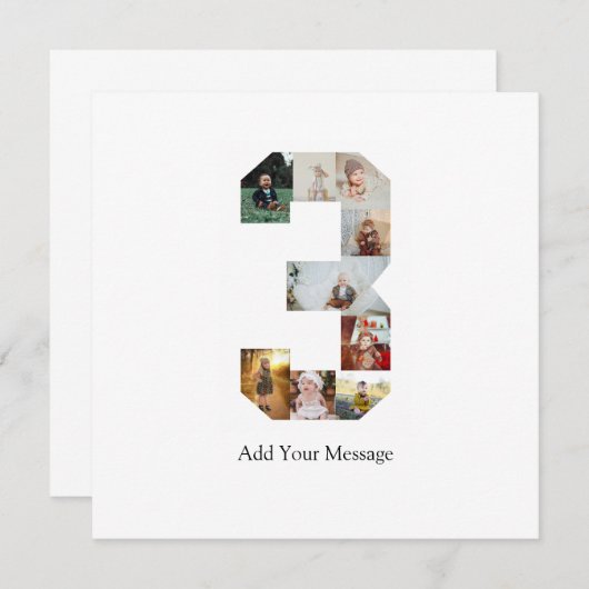 Schwarzweißbild 3 FotoCollage Ankündigung (Vorne/Hinten)