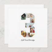 Schwarzweißbild 3 FotoCollage Dankeskarte (Vorne/Hinten)