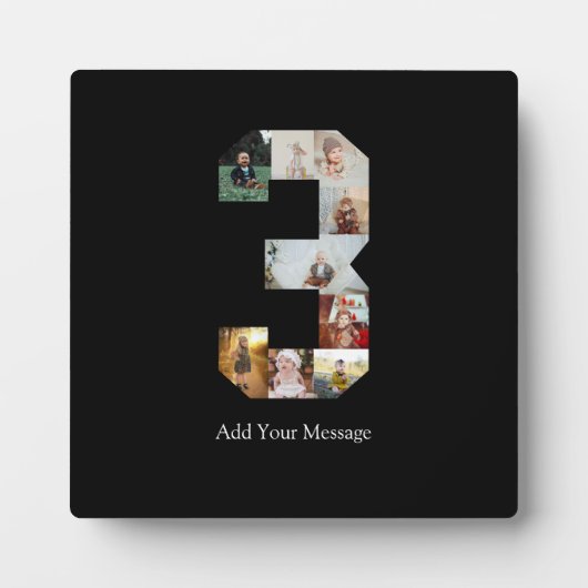 Schwarzweißbild 3 FotoCollage Fotoplatte (Vorderseite)